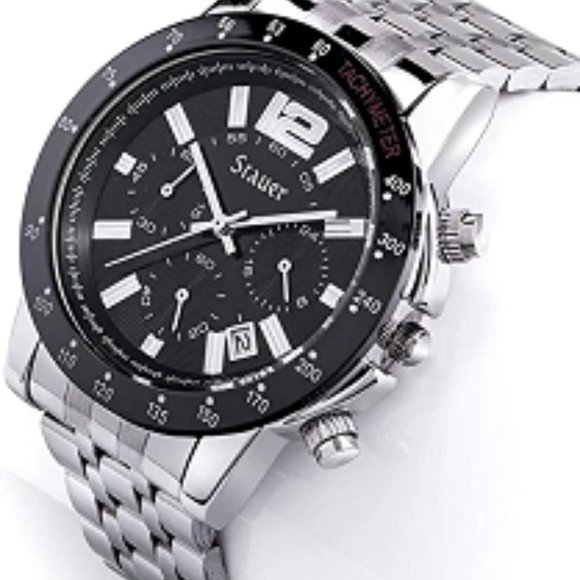 STAUER Jet Setter Stainless Steel Chronograph Watch for Men - New!!! - Picture 2 of 8